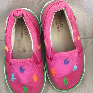 Polo Ralph Lauren Toddler Girls Bal Harbor Repeat Fuchsia Sneakers